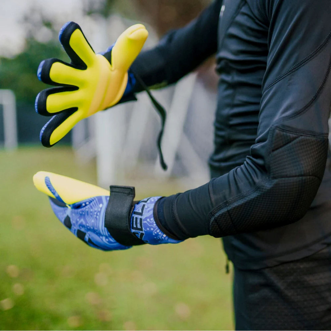 Challenger Youth GK Gloves by Storelli - Blue Circuit - ITASPORT