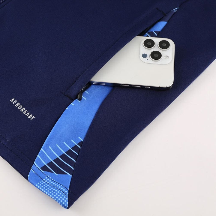 Kids Italy FIGC Navy Full Zip Training Tracksuit 24/25 - ADIDAS
