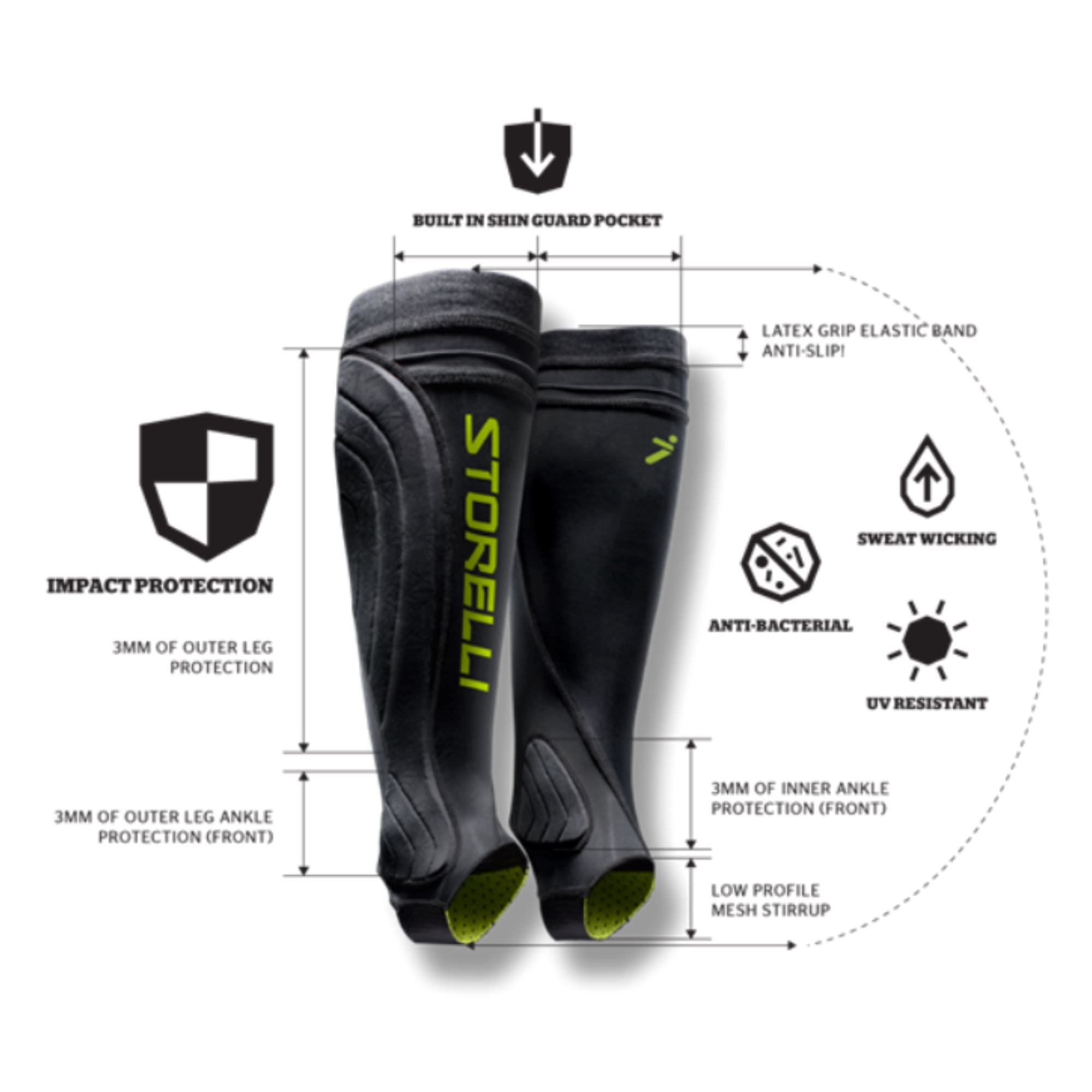 Leg Guards by Storelli - Black - ITASPORT